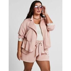 Frye Open Front Utility Jacket Millennial Pink Women's S
